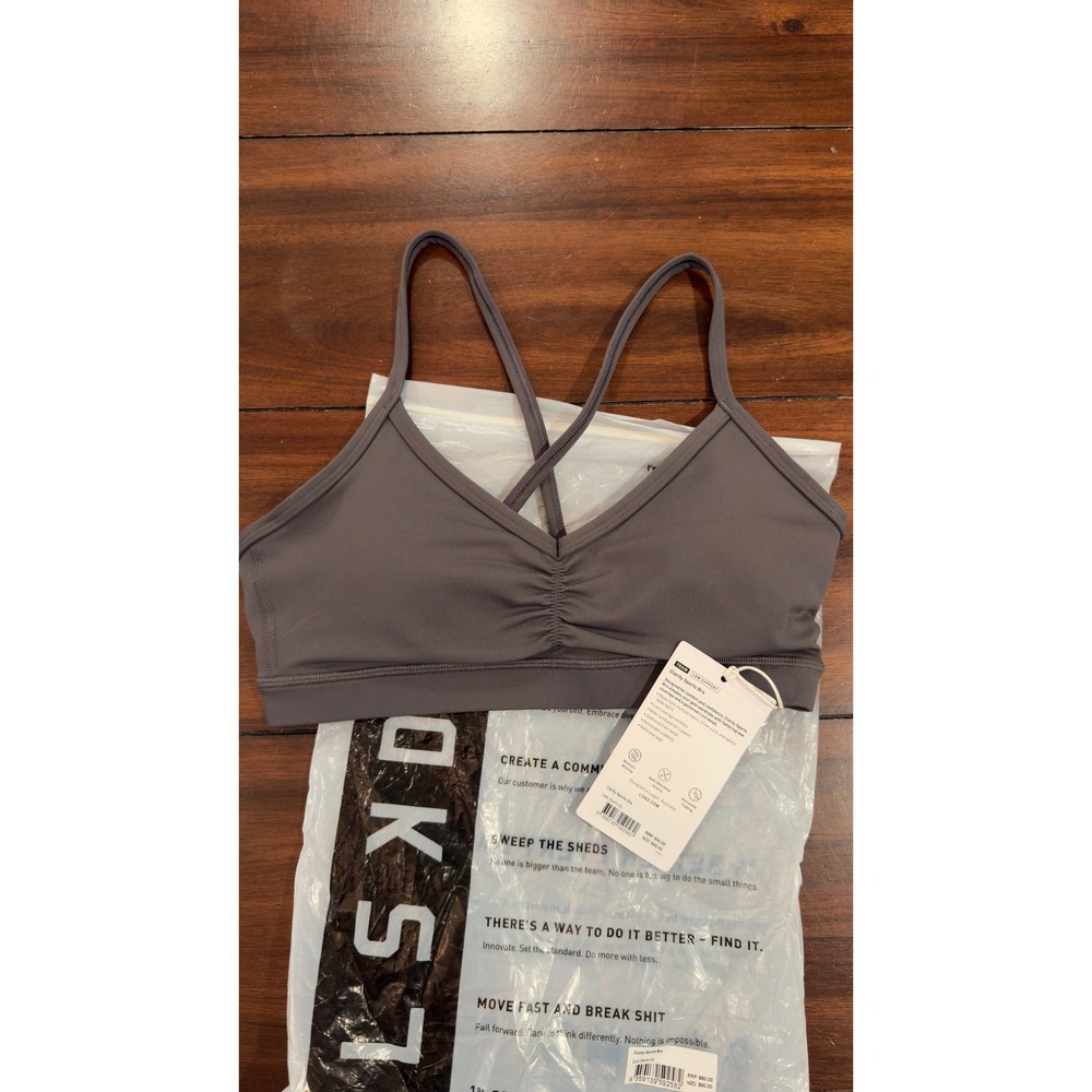 LSKD Clarity Sports Bra Dark Storm Grey XS Training Top NWT NEW